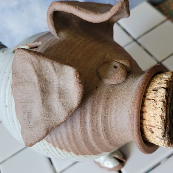 Piggy Bank .. Hand-sculpted Clay .. One-Of-A-Kind - Picture 3 of 9